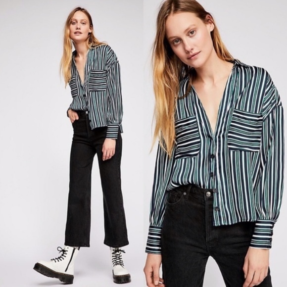 NWT FREE PEOPLE Mad About You Button down Shirt - Picture 2 of 7